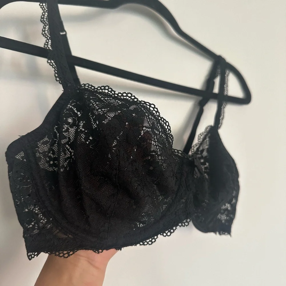 Gilligan & O’Malley Black Lace Balconette Bra – Size 38B